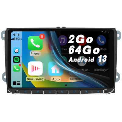 AWESAFE Radio Android pour Volkswagen Construit en Carplay intégré/Android Auto SWC GPS Bluetooth WiFi RDS FM Radio AWESAFE