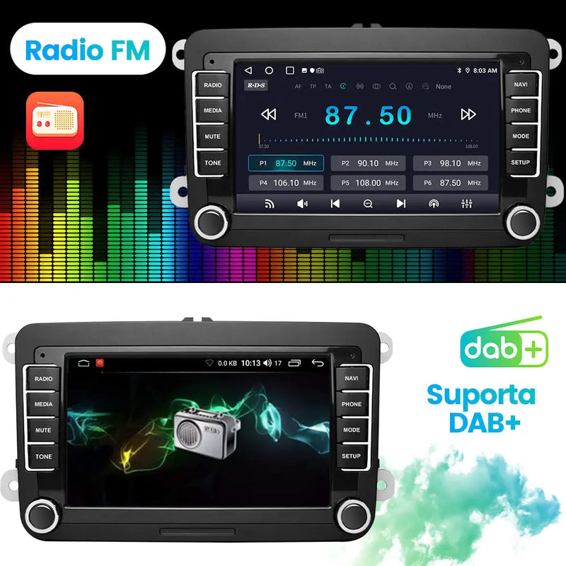 AWESAFE Radio Auto Android 15 2 GB + 64 GB Cu 4 Nuclee Pentru VW Golf 5, Golf 6, Seat Și Skoda AWESAFE