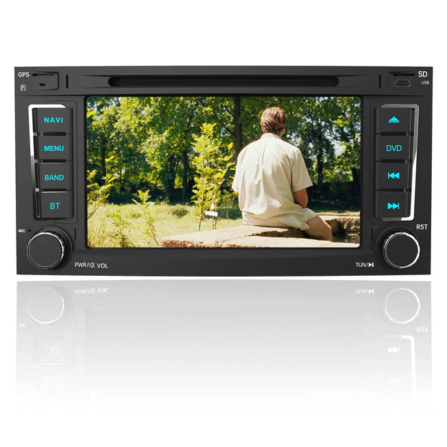 AWESAFE Radio Coche 7 Pulgadas con Pantalla Táctil 2 DIN para Volkswagen, Autoradio para VW Touareg 2004-2011 Transporter T5 Multivan 2004-2009, Ademite GPS/USB/SD/CD DVD/Bluetooth/Mandos del Volante AWESAFE