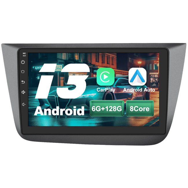 AWESAFE Radio Coche Android 13 para Seat Altea XL y Toledo 9 Pulgadas 6GB+128GB GPS Navigation Bluetooth CarPlay Android Auto Controles al Volante AWESAFE