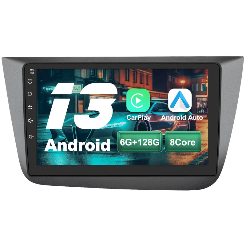 AWESAFE Radio Coche Android 13 para Seat Altea XL y Toledo 9 Pulgadas 6GB+128GB GPS Navigation Bluetooth CarPlay Android Auto Controles al Volante AWESAFE