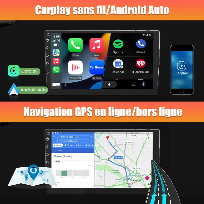 AWESAFE Radio Coche Android 13 para Seat Altea XL y Toledo 9 Pulgadas 6GB+128GB GPS Navigation Bluetooth CarPlay Android Auto Controles al Volante AWESAFE
