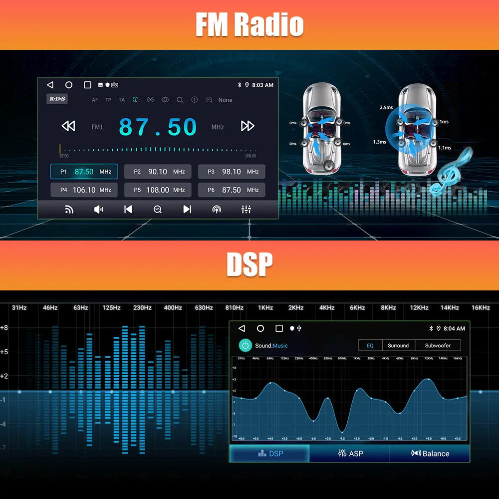 AWESAFE Radio Coche Android 13 para Seat Altea XL y Toledo 9 Pulgadas 6GB+128GB GPS Navigation Bluetooth CarPlay Android Auto Controles al Volante AWESAFE