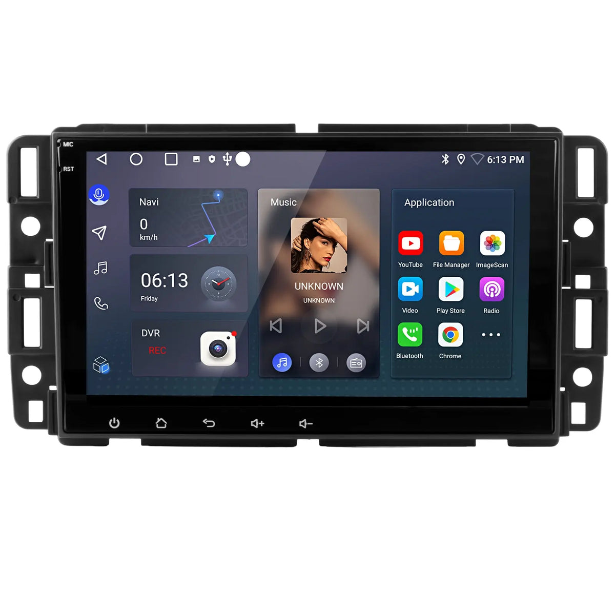 AWESAFE Radio Touchscreen Stereo with Wireless CarPlay & Android Auto GPS WiFi for GMC Sierra Yuk 2006-2013 AWESAFE