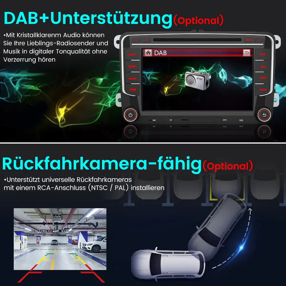 AWESAFE Radio fur VW Skoda Seat mit 7 Zoll Touchscreen 2-DIN Autoradio Bluetooth Mirrorlink GPS Navigation AWESAFE SHOP