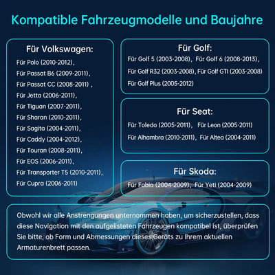 AWESAFE Radio fur VW Skoda Seat mit 7 Zoll Touchscreen 2-DIN Autoradio Bluetooth Mirrorlink GPS Navigation AWESAFE SHOP