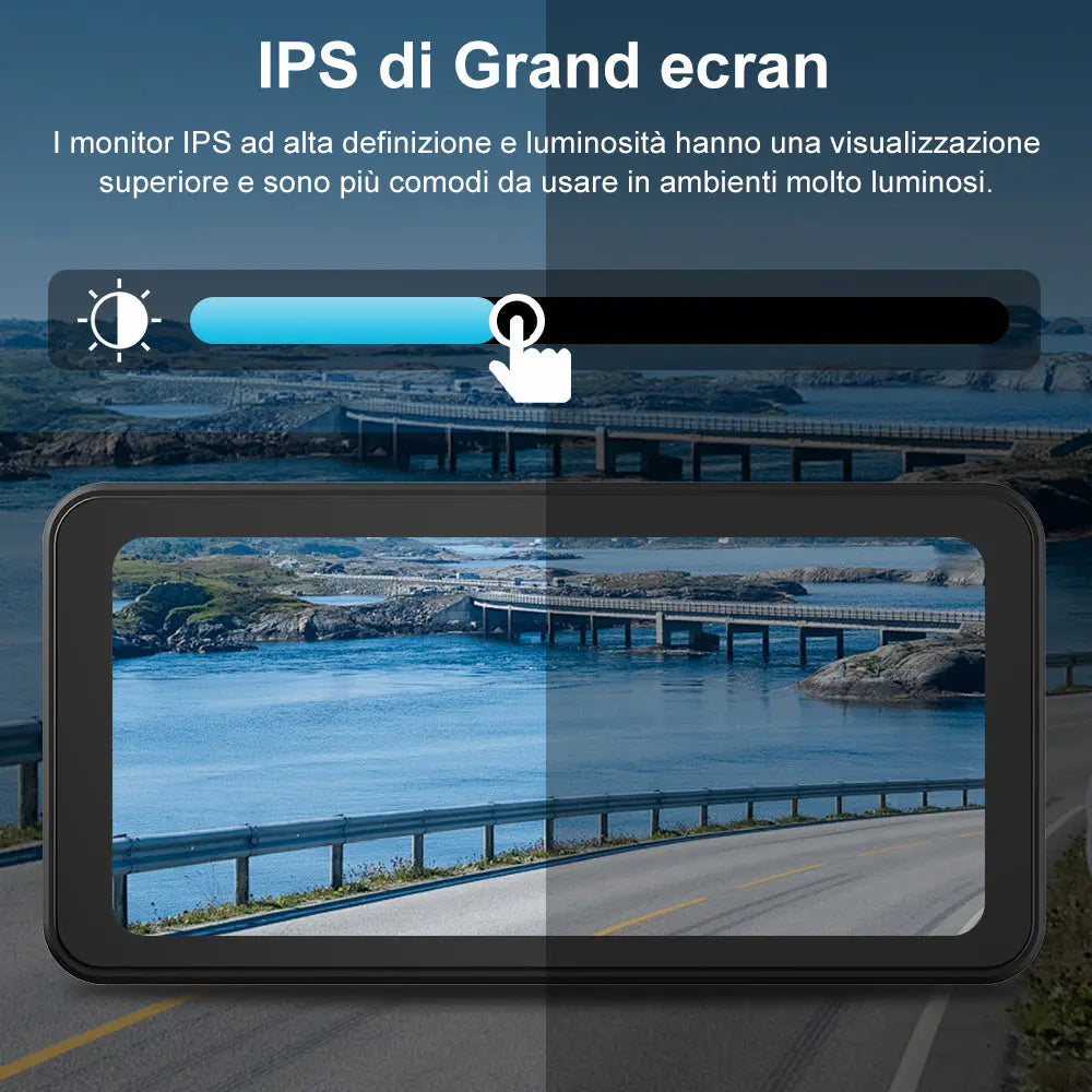 AWESAFE Schermo Carplay Per Moto Senza Fili Touchscreen Navigatore GPS da 6.25 pollici IPX8 con scheda SD Dashcam 2K Android Auto adatto a tutti i tipi di motociclette AWESAFE SHOP