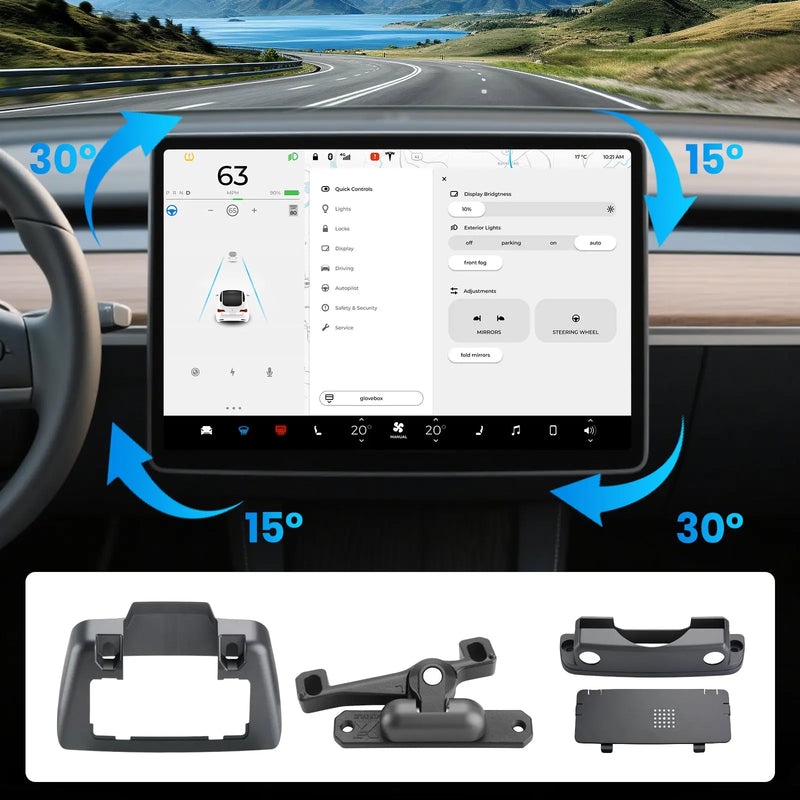 AWESAFE Screen Swivel Rotate Mount for Tesla Model 3 2017-2023 & Model Y 2020-2025,Four Directions Rotation Adjustment Center Console Navigation Screen Rotating Holder AWESAFE SHOP