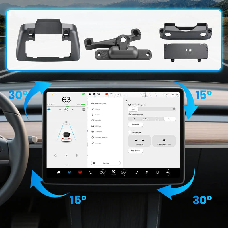 AWESAFE Screen Swivel Rotate Mount for Tesla Model 3 2017-2023 & Model Y 2020-2025,Four Directions Rotation Adjustment Center Console Navigation Screen Rotating Holder AWESAFE SHOP