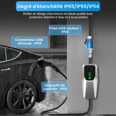 AWESAFE Tragbares EV-Ladeger (240V,32A)for véhicule électrique de type 2Wallbox mobile de  pour véhicules électriques Degré d'étanchéité lP65 AWESAFE