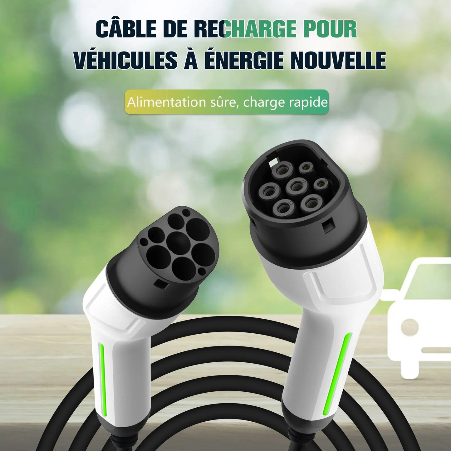 AWESAFE Tragbares EV-Ladeger (7.2KW,32A) Applicable aux véhicules électriques à énergie nouvelle avecinterface Type2 AWESAFE