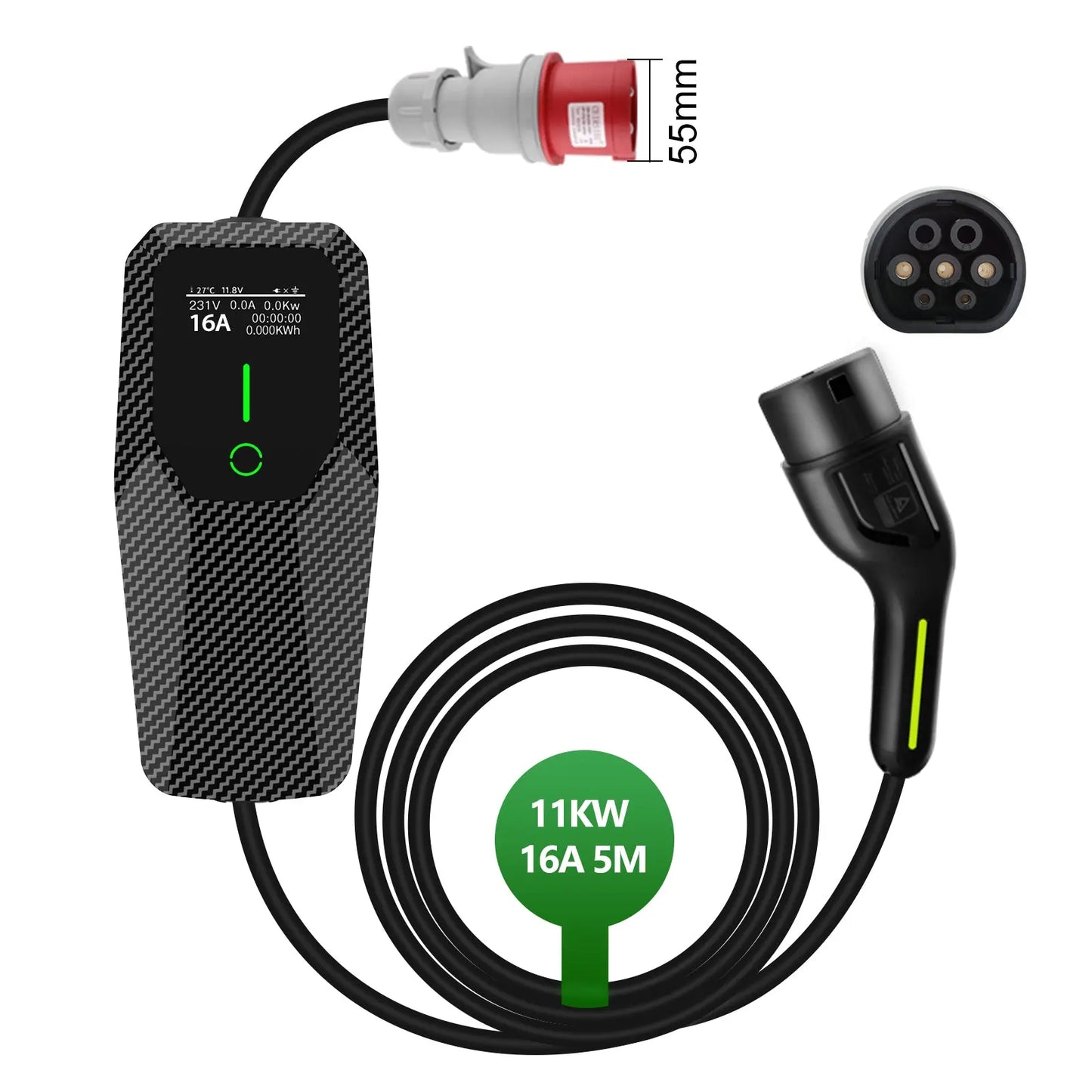 AWESAFE Tragbares Typ 2 Universal-EV-Ladegerät 11 kW EV Mobile Wallbox AWESAFE