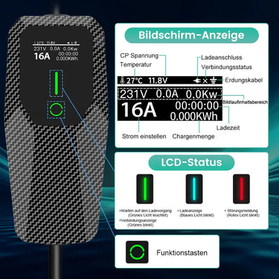 AWESAFE Tragbares Typ 2 Universal-EV-Ladegerät 11 kW EV Mobile Wallbox AWESAFE