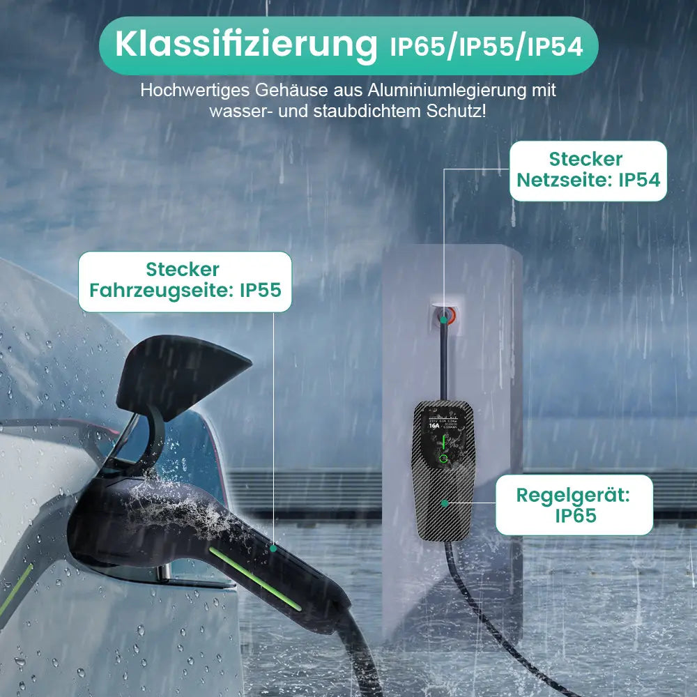 AWESAFE Tragbares Typ 2 Universal-EV-Ladegerät 11 kW EV Mobile Wallbox AWESAFE