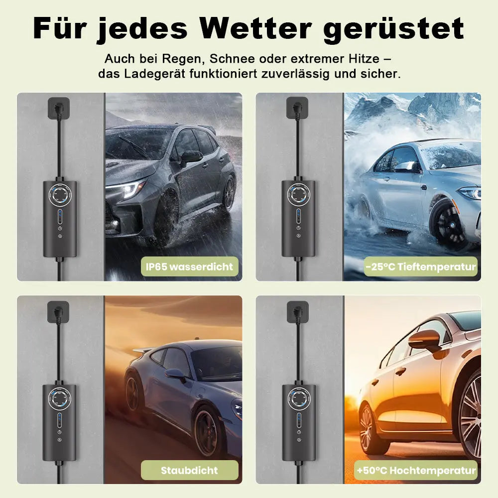 AWESAFE Typ 2 EV tragbare Ladekabel, 11kW, 16A, 5m, 3 Phase, CEE Stecker, Wallbox mit 6-16A Stromregelung mit Steuerbox, Ladezeiten programmieren AWESAFE