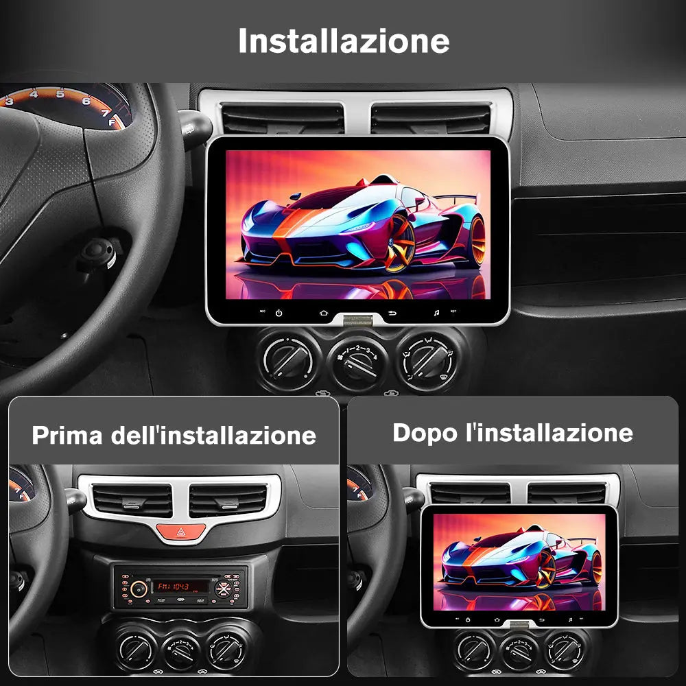 AWESAFE Universale Autoradio 1 din con Schermo (Rimovibile), Android 13 (2+64GB) 10.1" Car Radio con CarPlay Android Auto GPS Bluetooth WIFI FM RDS AWESAFE