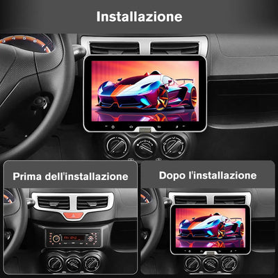 AWESAFE Universale Autoradio 1 din con Schermo (Rimovibile), Android 13 (2+64GB) 10.1" Car Radio con CarPlay Android Auto GPS Bluetooth WIFI FM RDS AWESAFE