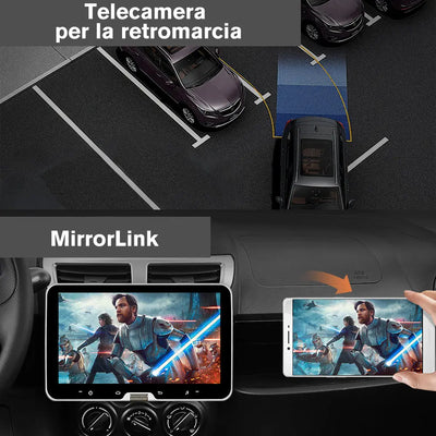 AWESAFE Universale Autoradio 1 din con Schermo (Rimovibile), Android 13 (2+64GB) 10.1" Car Radio con CarPlay Android Auto GPS Bluetooth WIFI FM RDS AWESAFE