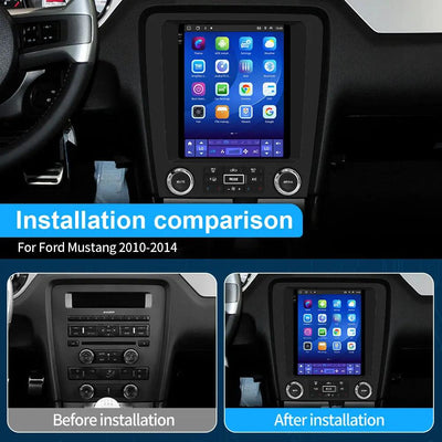 AWESAFE Upgrade Car Radio for Ford Mustang Radio 2015-2023,9.7 inch Touchscreen Android 13 Stereo Navigation Replacement, 8core CPU,4GB RAM+64G ROM,Carplay and Android Auto,Keep SWC, Black AWESAFE