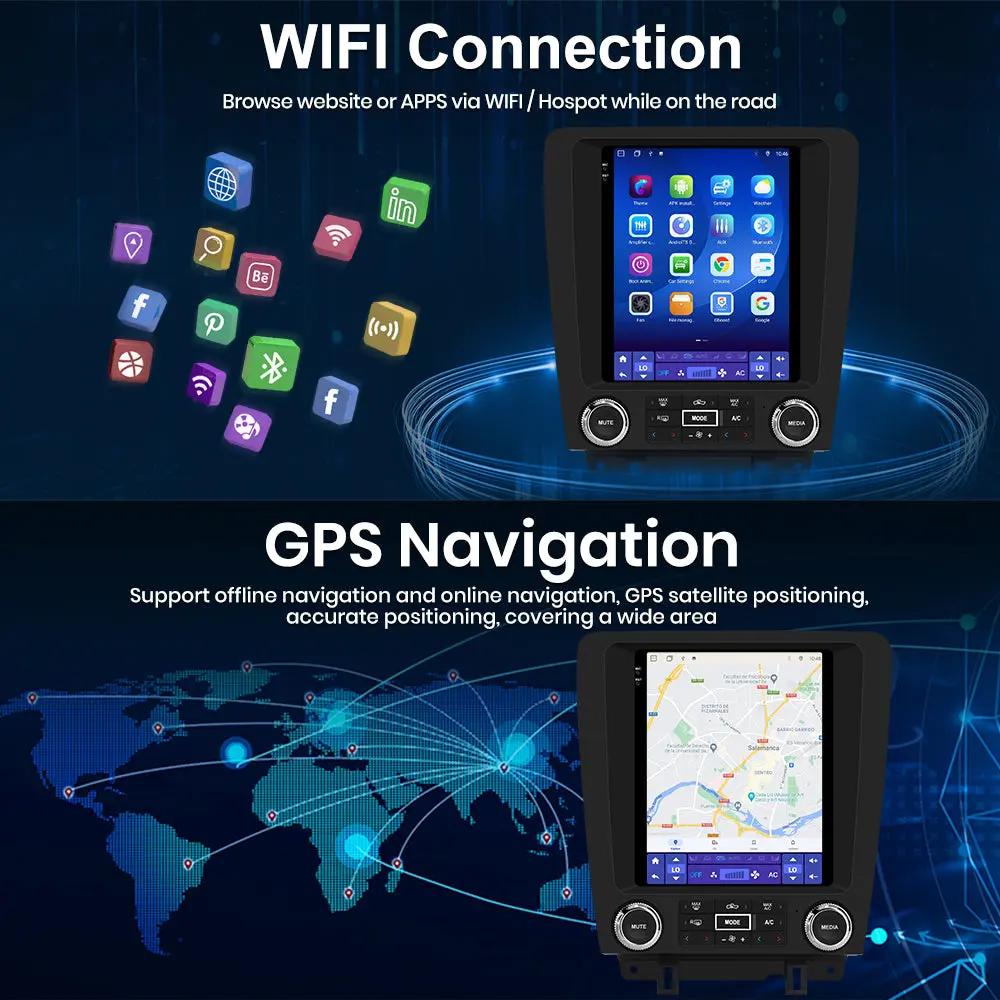 AWESAFE Upgrade Car Radio for Ford Mustang Radio 2015-2023,9.7 inch Touchscreen Android 13 Stereo Navigation Replacement, 8core CPU,4GB RAM+64G ROM,Carplay and Android Auto,Keep SWC, Black AWESAFE