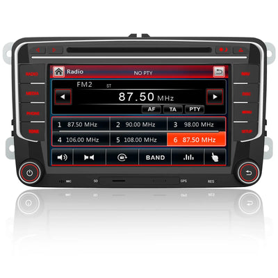 AWESAFE Windows Autoradio 2 Din per VW Volkswagen Golf 5 6 Polo Passat Skoda Seat Tiguan, 7 Pollici con GPS Navigatore Car Radio Supporta la funzione Comandi al volante BT CD DVD SD USB RDS AWESAFE