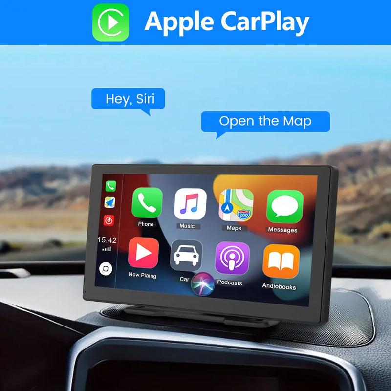 AWESAFE Wireless Apple Carplay Android Auto Screen 9 Inch Full HD Touch Screen Portable Car Stereo Radio Dash Mount Car Play Adapte AWESAFE