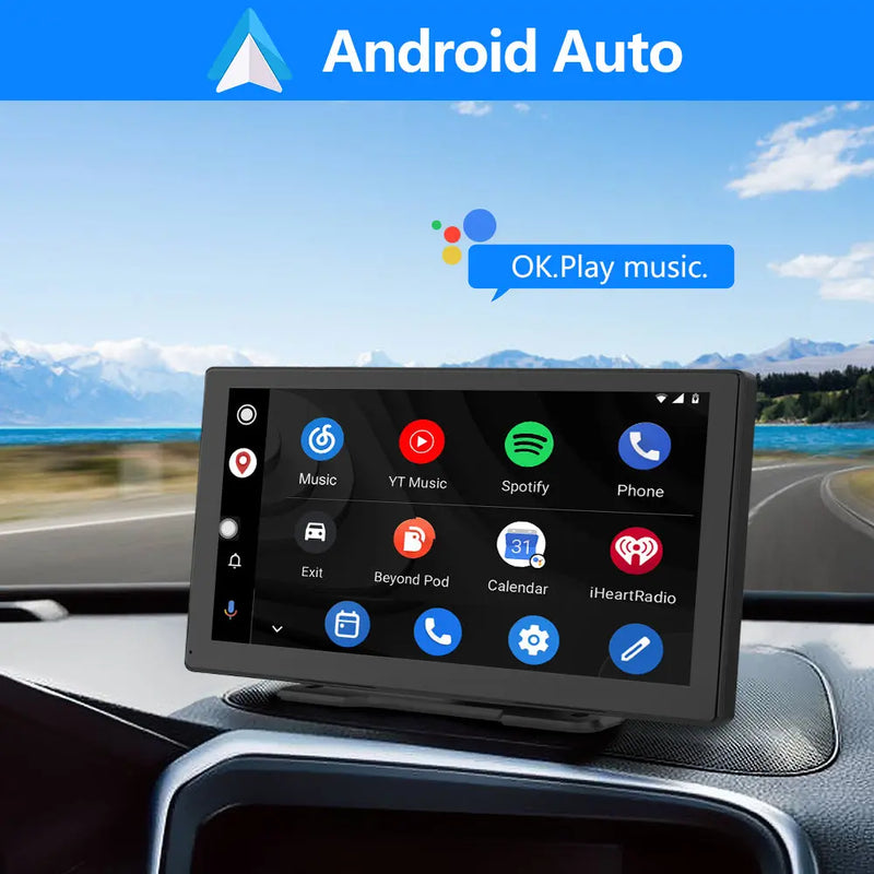 AWESAFE Wireless Apple Carplay Android Auto Screen 9 Inch Full HD Touch Screen Portable Car Stereo Radio Dash Mount Car Play Adapte AWESAFE