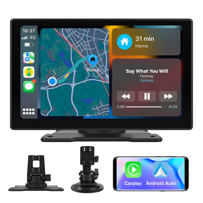 AWESAFE Wireless Apple Carplay Android Auto Screen 9 Inch Full HD Touch Screen Portable Car Stereo Radio Dash Mount Car Play Adapte AWESAFE SHOP