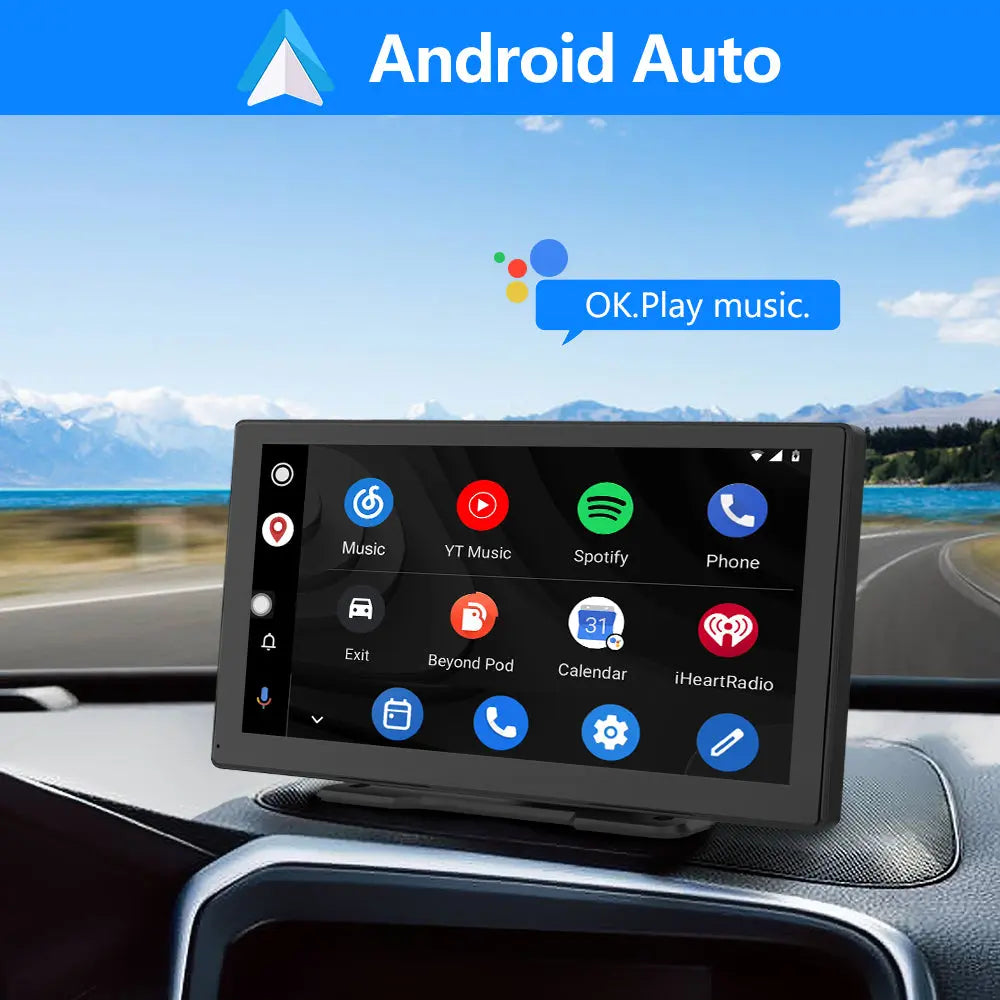 AWESAFE Wireless Apple Carplay Android Auto Screen 9 Inch Full HD Touch Screen Portable Car Stereo Radio Dash Mount Car Play Adapte AWESAFE SHOP