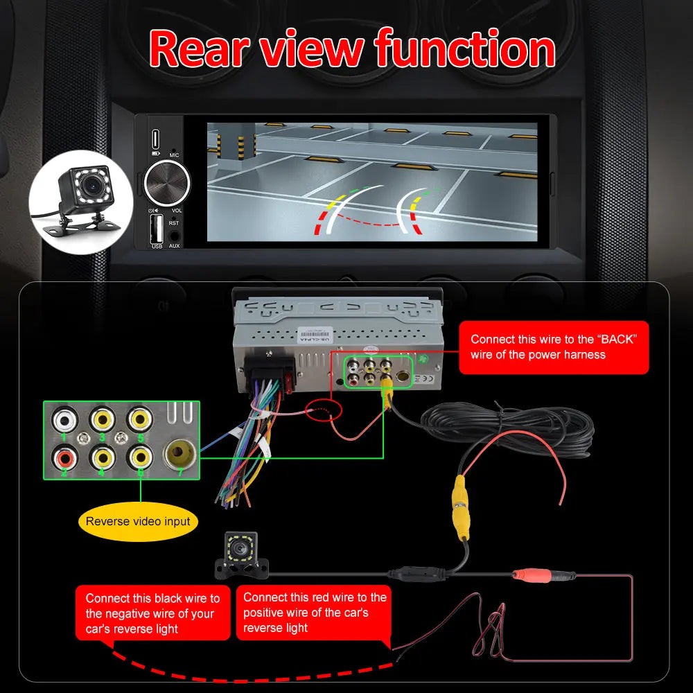AWESAFE Wireless CarPlay & Android Auto Car Stereo, 1-DIN 6.36 inch HD Touchscreen Radio with Bluetooth, Backup Camera, USB-C/USB/Mirror Link/Mic, GPS/FM AWESAFE SHOP