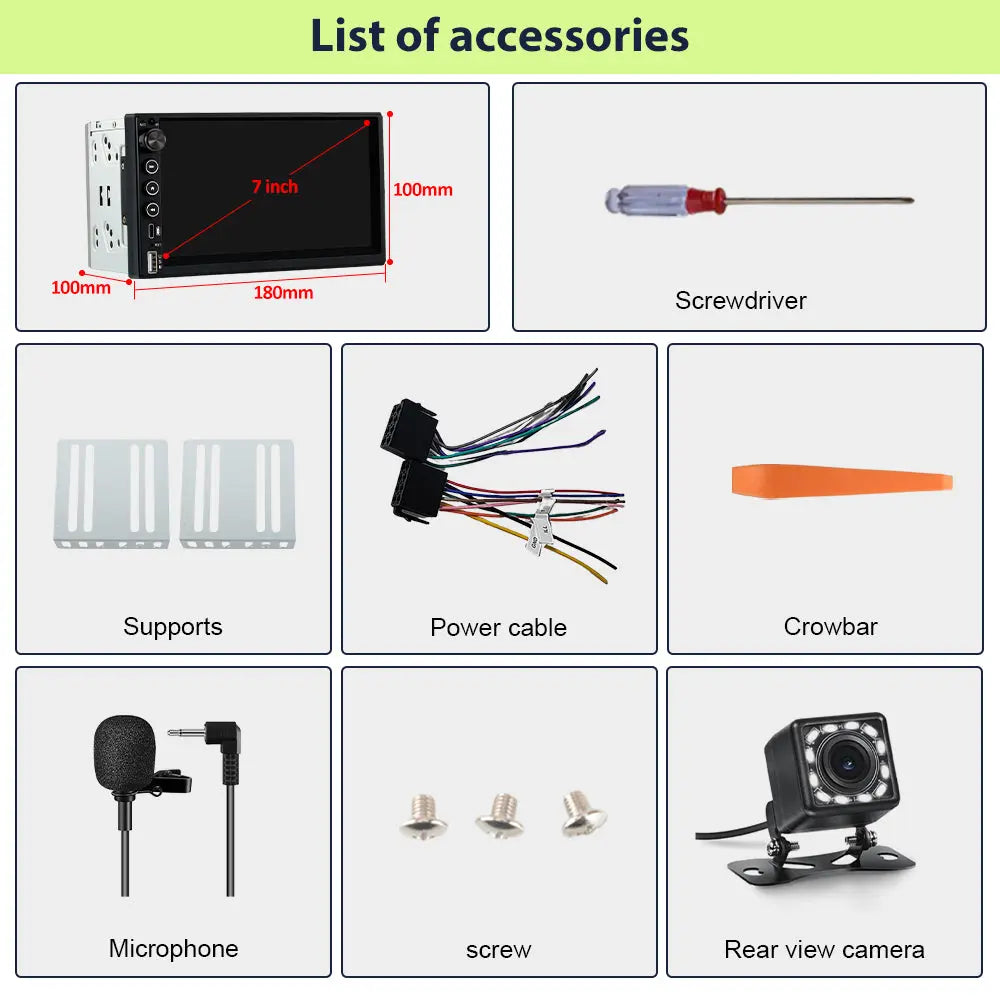 AWESAFE Wireless Carplay Screen for Car,7 inch HD Portable Carplay & Android Auto Double DIN Radio with Bluetooth, Backup Camera, GPS Navigation, USB-C, FM Radio, AUX, SWC and Mirror Link AWESAFE