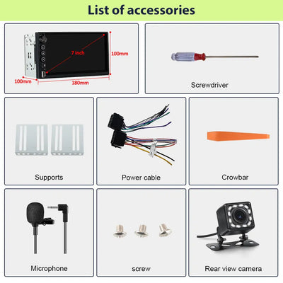 AWESAFE Wireless Carplay Screen for Car,7 inch HD Portable Carplay & Android Auto Double DIN Radio with Bluetooth, Backup Camera, GPS Navigation, USB-C, FM Radio, AUX, SWC and Mirror Link AWESAFE