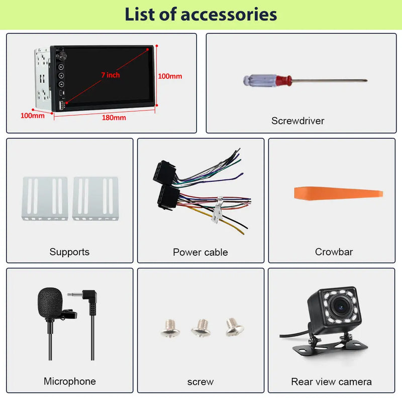 AWESAFE Wireless Carplay Screen for Car,7 inch HD Portable Carplay & Android Auto Double DIN Radio with Bluetooth, Backup Camera, GPS Navigation, USB-C, FM Radio, AUX, SWC and Mirror Link AWESAFE