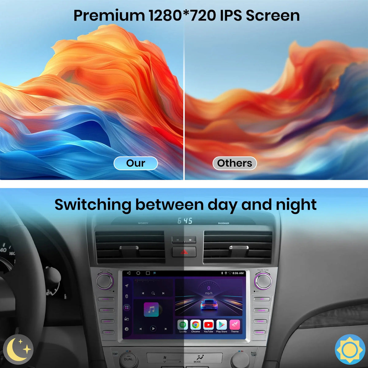 AWESAFE Wireless & Android Auto GPS for Toyota Camry (2007-2011) Android 15 Car Radio · Wireless CarPlay · Android Auto AWESAFE