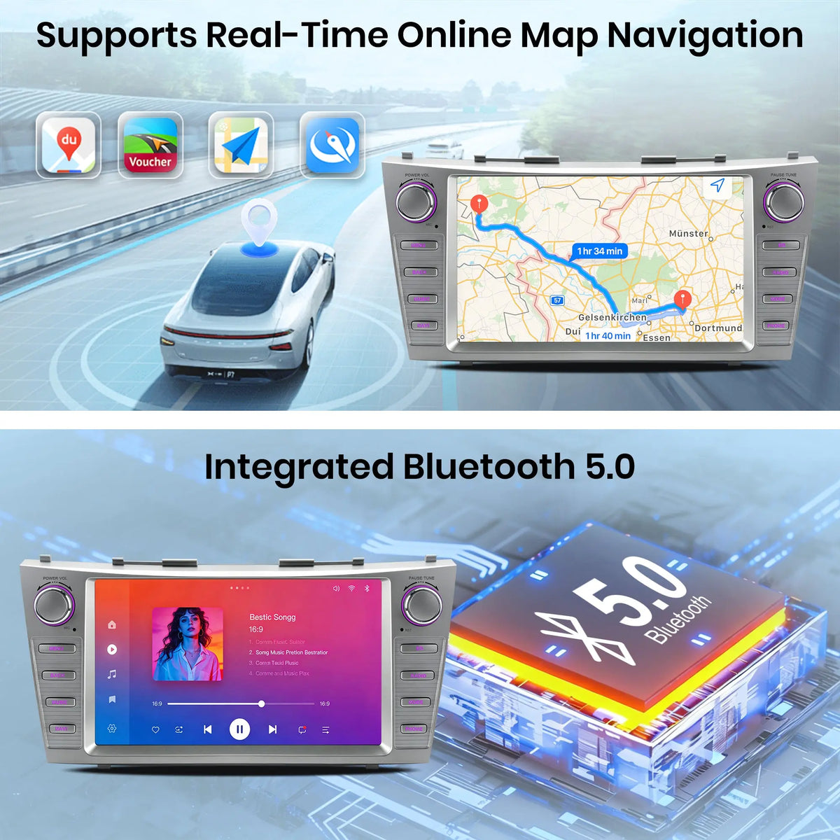 AWESAFE Wireless & Android Auto GPS for Toyota Camry (2007-2011) Android 15 Car Radio · Wireless CarPlay · Android Auto AWESAFE