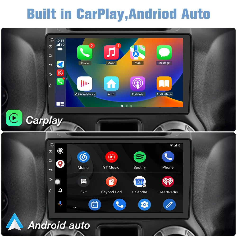 AWESAFE 【4GB+64GB】 Car Radio Stereo for Jeep Wrangler JK 2007-2018 Dodge Ram 2009-2012 Compass Grand Cherokee with CarPlay Android Auto AWESAFE