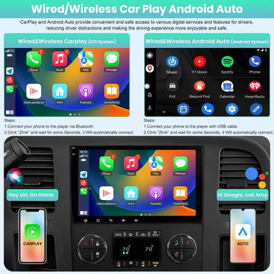 AWESAFE （4+64GB） 8 Core Car Stereo Radio for Chevy Silverado GMC Sierra Yukon, 8 inch Android 13 Touch Screen Radio Replacement with AM FM, SWC, Bluetooth, Navigation, Rear Camera AWESAFE