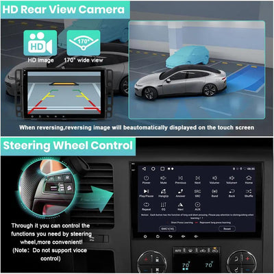 AWESAFE （4+64GB） 8 Core Car Stereo Radio for Chevy Silverado GMC Sierra Yukon, 8 inch Android 13 Touch Screen Radio Replacement with AM FM, SWC, Bluetooth, Navigation, Rear Camera AWESAFE