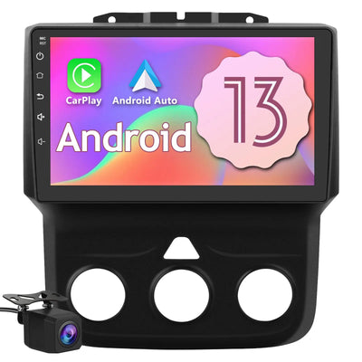 AWESAFE (4+64G)Android 13 8-Core Car Radio Stereo For Dodge Ram 1500 2500 3500 2013-2018(Manual AC)with SWC/Bluetooth/GPS/Wireless CarPlay Android Auto/Wifi AWESAFE