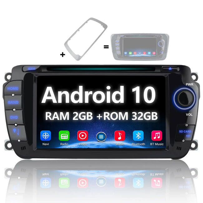 AWESAFE [Android 10.0 2GB+32GB] Radio Coche para Seat Ibiza 2009-2013, Autoradio de 7 Pulgadas con Pantalla Táctil 2 DIN de Seat Ibiza AWESAFE