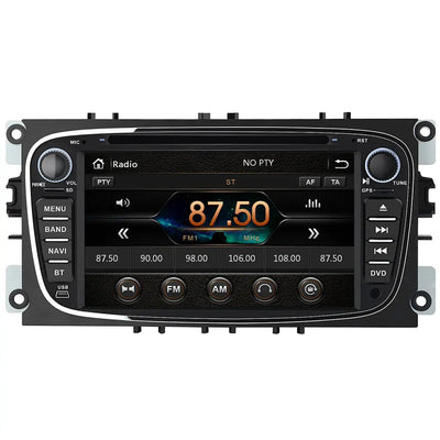 AWESAFE car radio for Ford Focus Mondeo S-Max C-Max Galaxy, double din radio with navigation supports steering wheel operation Bluetooth Mirrorlink CD DVD FM AM RDS (black) AWESAFE