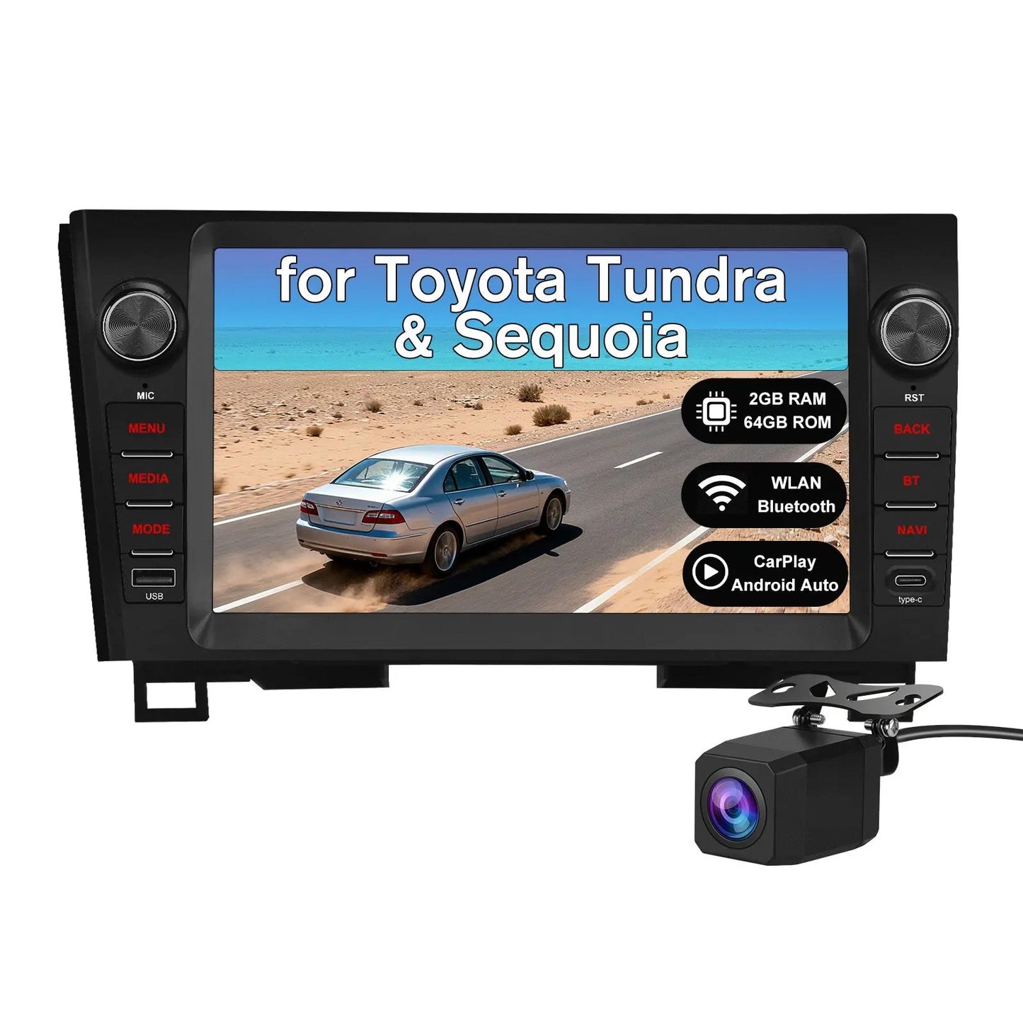 AWESFE Android 13 2GB+64GB Car Radio for Toyota Tundra 2007-2013 & Sequoia 2008-2018, 10" Touch Screen Upgrade with Wireless Carplay & Android Auto/DSP/Bluetooth/GPS/FM/AM/BackCamera AWESAFE SHOP