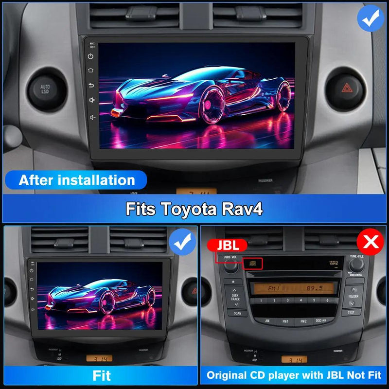 AWESFE Android 13 Touchscreen Car Radio Stereo for Toyota RAV4 2006-2012 with Reverse Camera ,Support for CarPlay/Android Auto Wireless/MirrorLink/Bluetooth/GPS/FM/AM AWESAFE