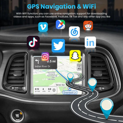 AWESFE T133 Chip 8.4-Inch Touch Screen Upgrade Car Radio for Dodge Challenger with Carplay & Android Auto/DSP/GPS Navigation AWESAFE