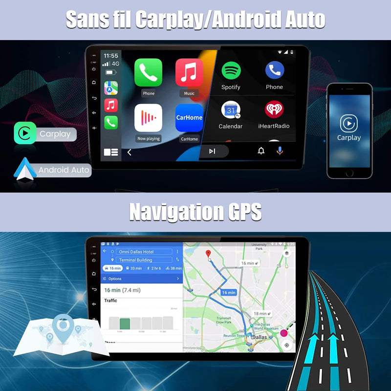 AWSEAFE Autoradio pour Nissan Primastar J4 & Opel Vivaro X83 & Renault Trafic 2010-2014 avec Carplay/Android Auto Bluetooth/USB/WIFI/GPS AWESAFE