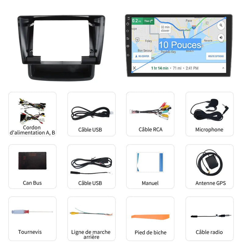 AWSEAFE Autoradio pour Nissan Primastar J4 & Opel Vivaro X83 & Renault Trafic 2010-2014 avec Carplay/Android Auto Bluetooth/USB/WIFI/GPS AWESAFE