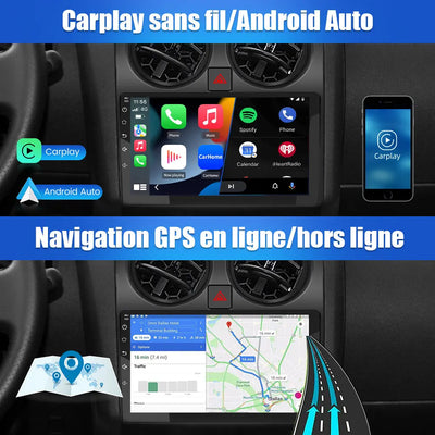 AWESAFE Autoradio Android 12 pour Nissan Qashqai J10 2006-2013【2Go+32Go】 Autoradio 9 Pouces Écran Tactile avec GPS Carplay Intégré/Android Auto Bluetooth Wi-FI FM RDS,Support SWC/Aide au Parking AWESAFE
