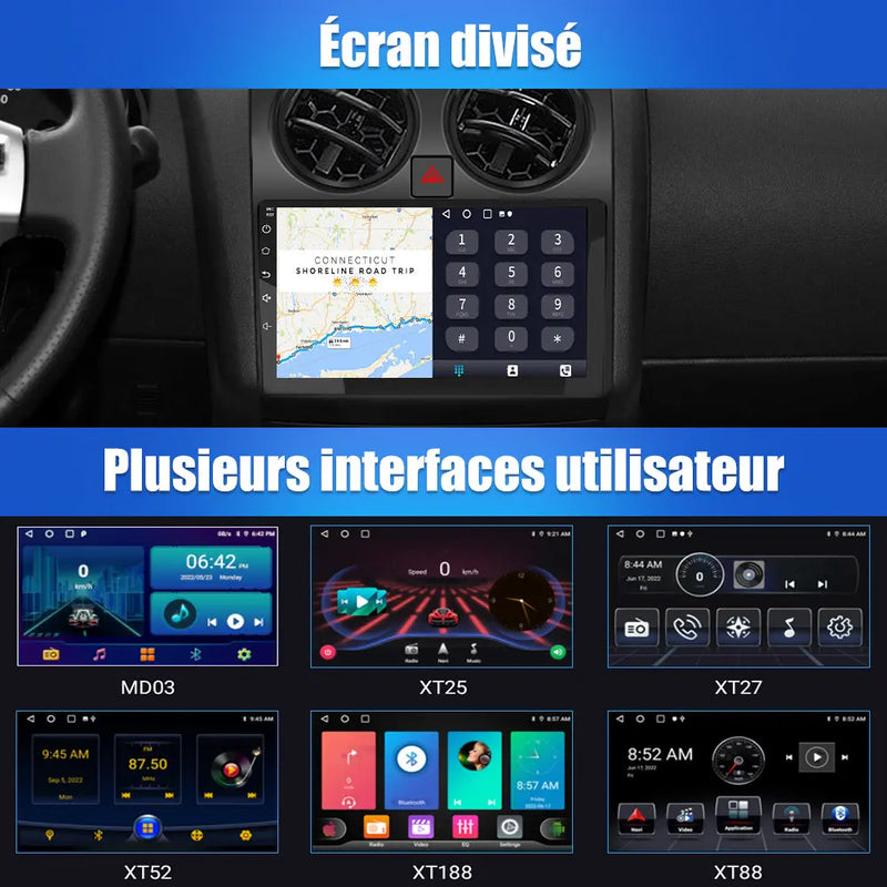 AWESAFE Autoradio Android 12 pour Nissan Qashqai J10 2006-2013【2Go+32Go】 Autoradio 9 Pouces Écran Tactile avec GPS Carplay Intégré/Android Auto Bluetooth Wi-FI FM RDS,Support SWC/Aide au Parking AWESAFE