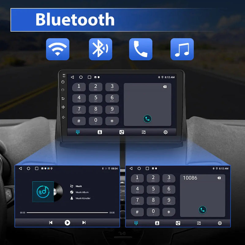 AWESAFE Autoradio Android 12 pour Ford Fiesta (2009-2014) [2Go+32Go] avec 9 Pouces Écran Tactile Carplay Android Auto GPS Bluetooth Wi-FI/Commande au Volant/Aide au Parking AWESAFE