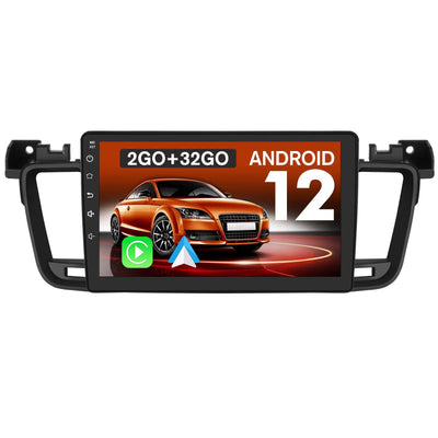 AWESAFE Autoradio Android 12 pour Peugeot 508 (2012-2016) [2Go+32Go] avec 9 Pouces Écran Tactile Carplay Android Auto GPS Bluetooth Wi-FI/Commande au Volant/Aide au Parking AWESAFE